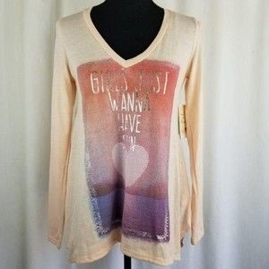 NWT BELLE DU JOUR long sleeve graphic tee XS